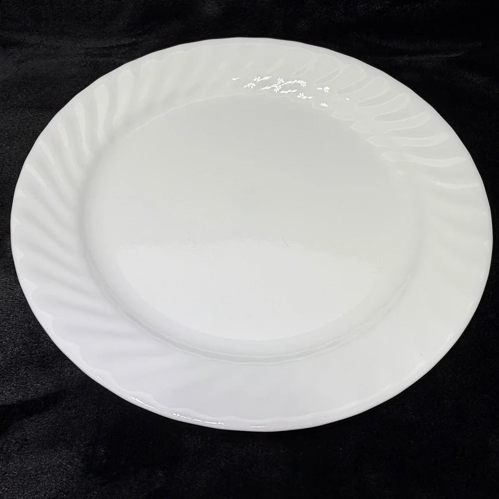 Corelle ENHANCEMENTS Winter Frost White Swirl Dinner Plates‎ 10